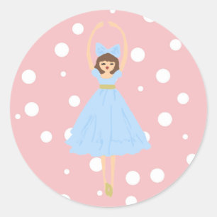 Nutcracker Clara Design Classic Round Sticker Runt Klistermärke