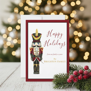 Nutcracker Classic Holiday Jul Röda Julkort