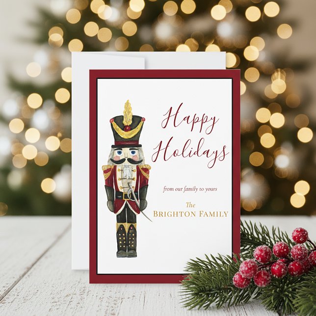 Nutcracker Classic Holiday Jul Röda  Julkort (Skapare uppladdad)