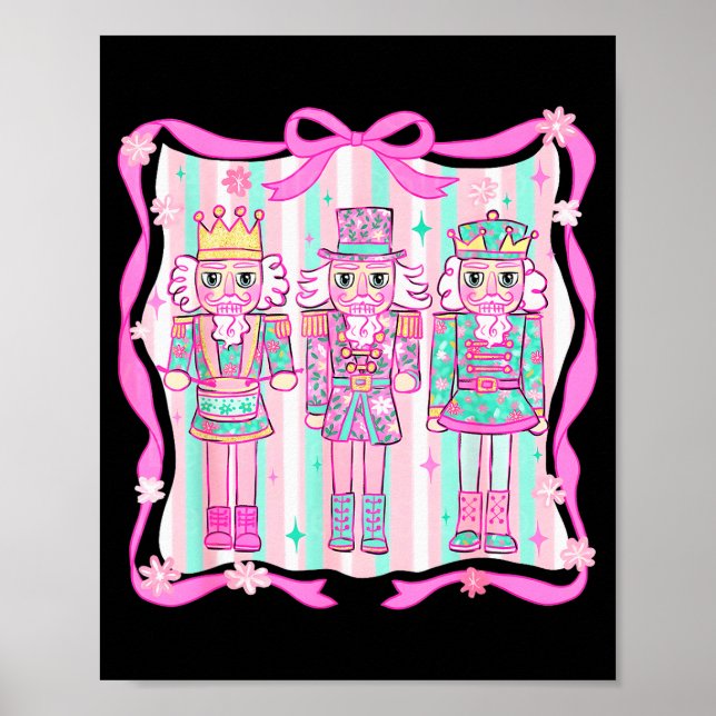 Nutcracker Coquette Nk Bow Xmas Holiday Merry Chri Poster (Framsidan)