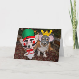 Nutcracker Corgi-julkort Kort