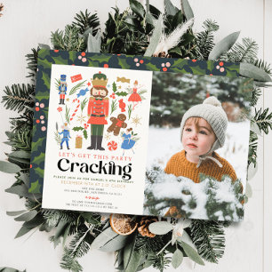 Nutcracker Cracking Helgdag Barns födelsedag Photo Inbjudningar