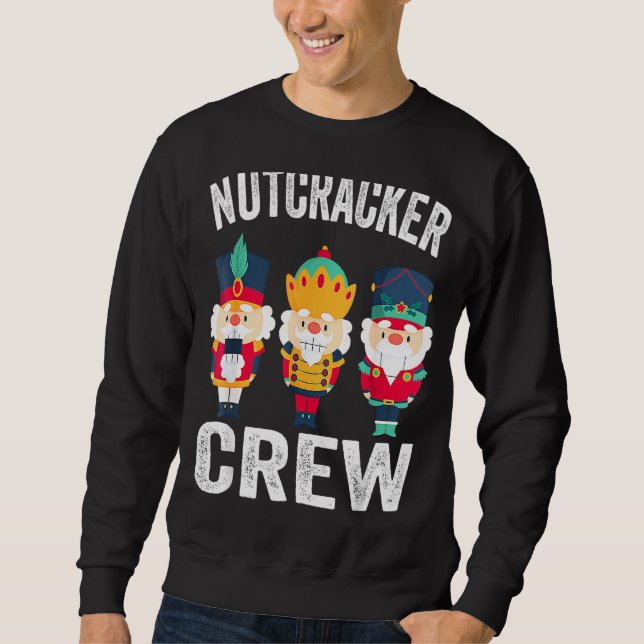 Nutcracker Crew jul Nutcracker Kids Funny Xm Lång Ärmad Tröja (Framsida)