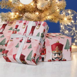 Nutcracker Cute Rosa Grönt Röd jul Presentpapper