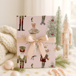 Nutcracker Cute Rosa Julafton Papper Presentpapper