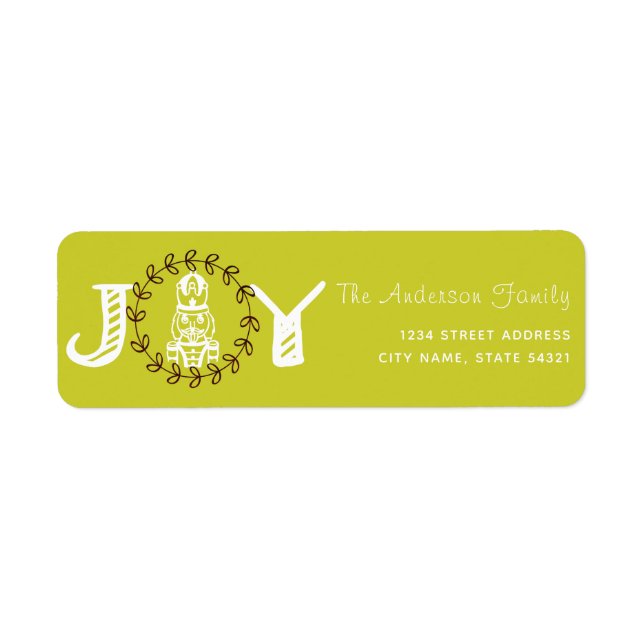 Nutcracker-etikett, Grönt Returadress Etikett (Framsidan)