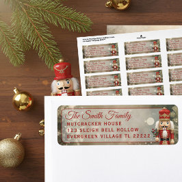 Nutcracker Familjejulens Returetiketter Returadress Etikett