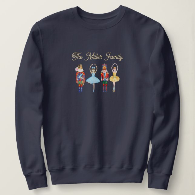 Nutcracker Festive Anpassningsbar Family Sweatshir T Shirt (Design framsida)
