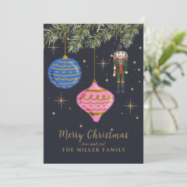 Nutcracker Flat Navy-Helgdag Card Julkort