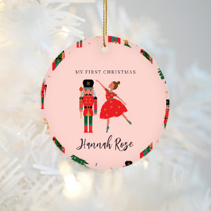 Nutcracker Flicka Min första jul Julgransprydnad Keramik