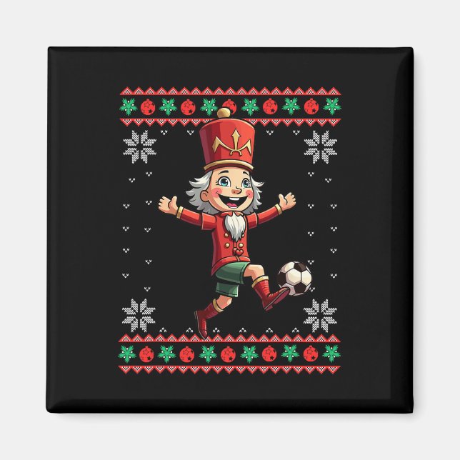 Nutcracker Fotboll Fula julen  Magnet (Framsidan)
