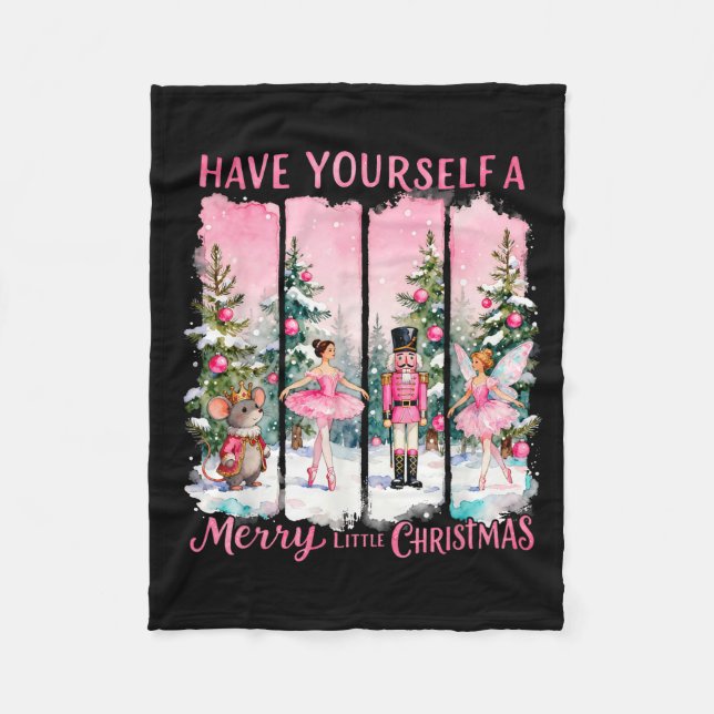 Nutcracker Friends Snow Globe Nk Coquette Bow Chri Fleecefilt (Framsidan)