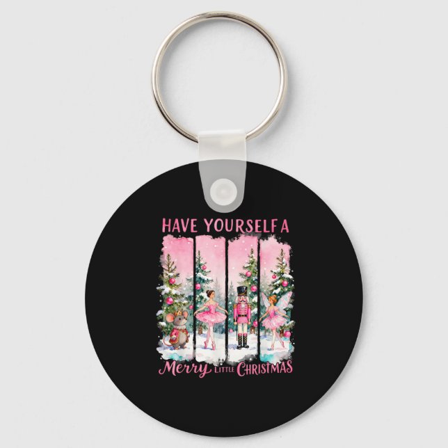 Nutcracker Friends Snow Globe Nk Coquette Bow Chri Nyckelring (Framsida)