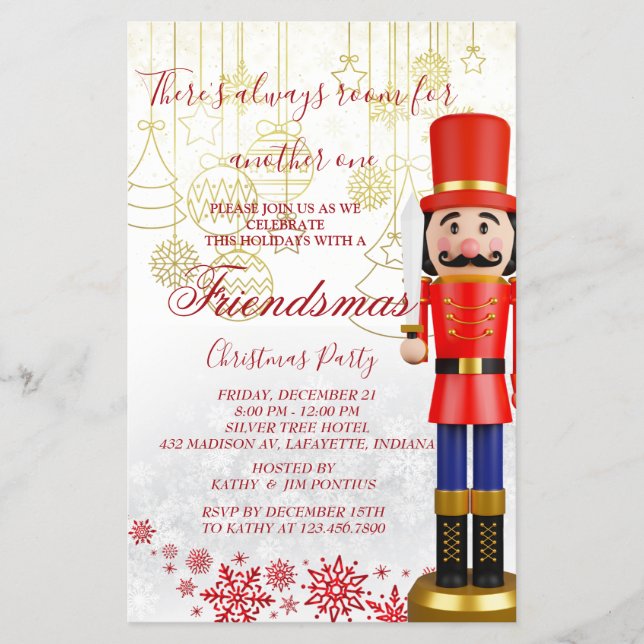 Nutcracker Friendsmas jul Party-inbjudan Flygblad (Framsidan)