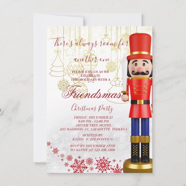 Nutcracker Friendsmas jul Party-inbjudan Inbjudningar (Framsida)