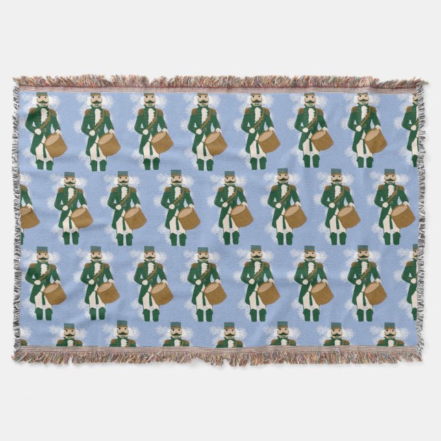 Nutcracker Frosted Blue Woven Blanket Filt (Framsidan)