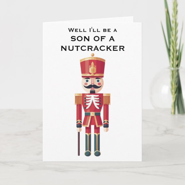 Nutcracker Fun Christmas Holiday Greeting Card Kort (Framsida)