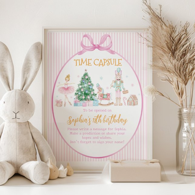 Nutcracker Girl Birthday Time Capsule Sign Poster (Skapare uppladdad)