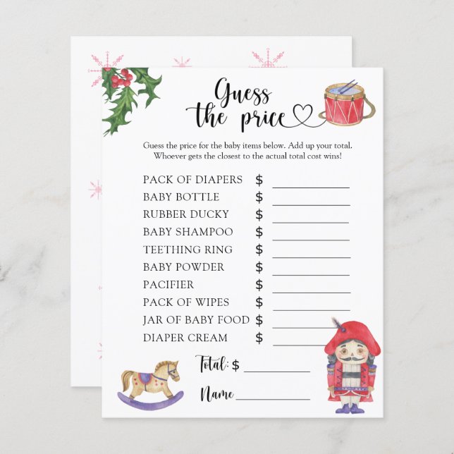 Nutcracker, gissa prist! Spel (Fram/baksida)