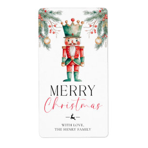 Nutcracker God jul Gift Märkre Stickers Fraktsedel