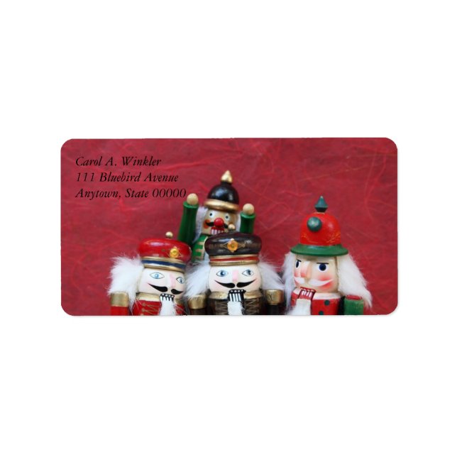 Nutcracker-grupp på rött adressetikett (Framsidan)