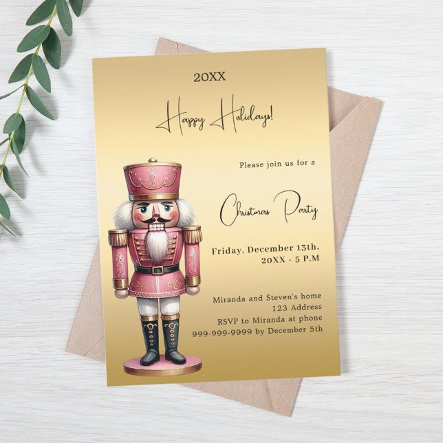 Nutcracker guld jul Party Inbjudningar (Skapare uppladdad)