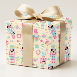 Nutcracker Gult Rosa Blå Helgdagar för jul Presentpapper