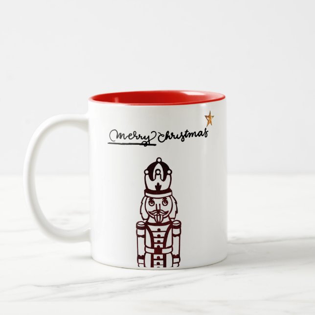 Nutcracker Helgdag God jul Två-Tonad Mugg (Vänster)