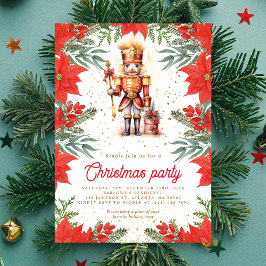 Nutcracker Helgdag Greenery jul Party Inbjudningar