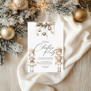 Nutcracker Helgdag Inbjudan, Elegant Vit jul Julkort