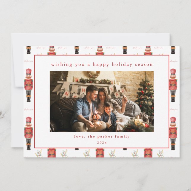 Nutcracker Helgdag-julkort med foto Julkort (Framsida)