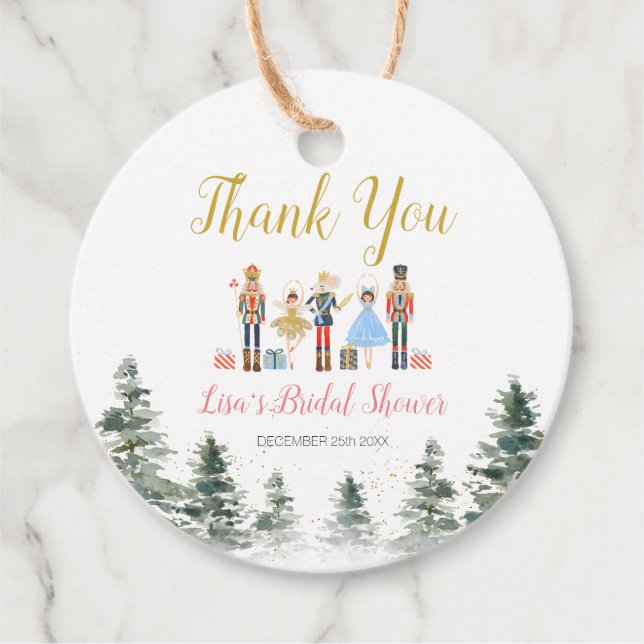 Nutcracker Holiday Bröllopsdusch Gåvor Etiketter (Framsida)