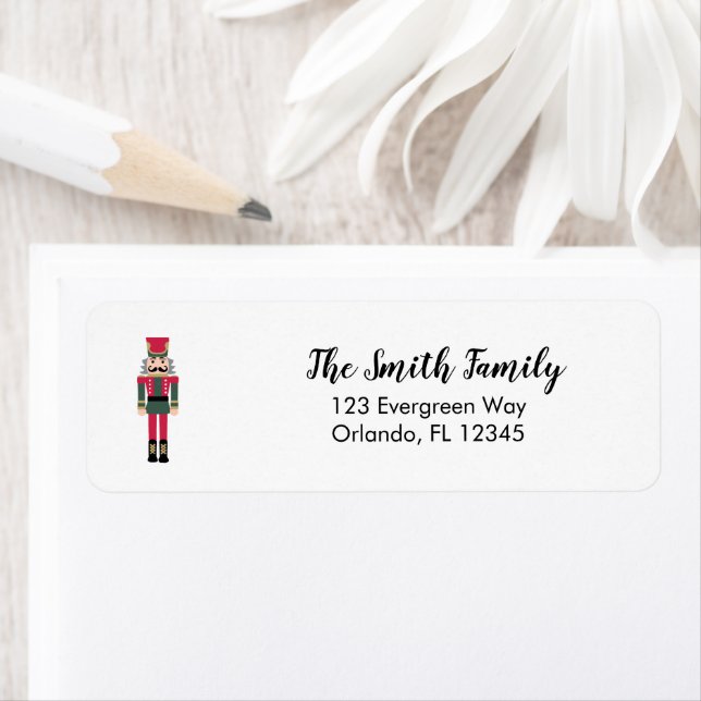 Nutcracker Illustration-juladressetikett Returadress Etikett (Insitu)