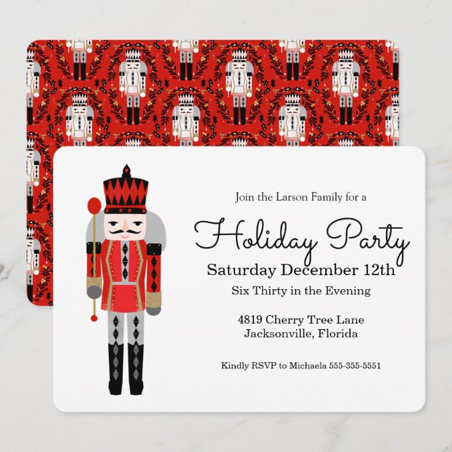 Nutcracker - inbjudan till julfest (Fram/baksida)