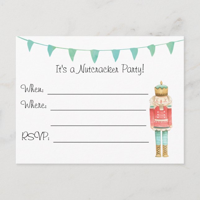Nutcracker - inbjudan till julkort (Framsida)