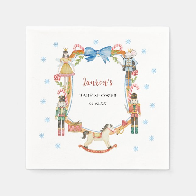 Nutcracker, jul, babydusch pappersservett (Framsidan)