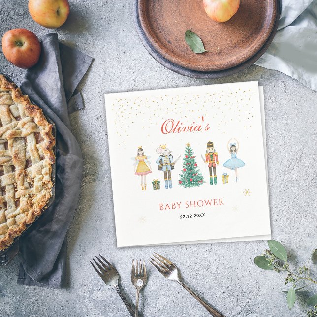 Nutcracker, jul, babystövel Napkin Pappersservett (Skapare uppladdad)