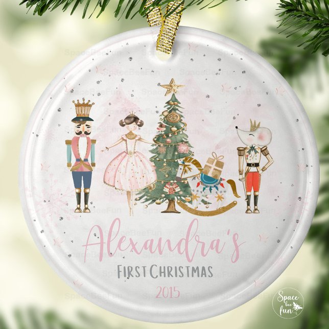 Nutcracker jul Ballerina Julgransprydnad Keramik (Nutcracker ornament, Christmas ballerina ornament, ballet Christmas decoration, holiday ballerina or)