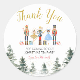 Nutcracker jul bröllopsdusch tack runt klistermärke