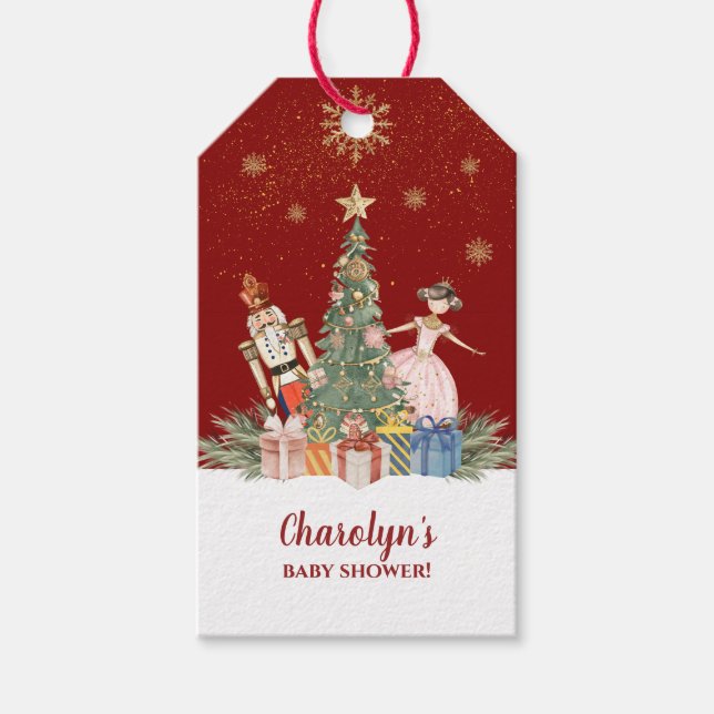 Nutcracker jul, Party Baby Shower Presentetikett (Framsidan)