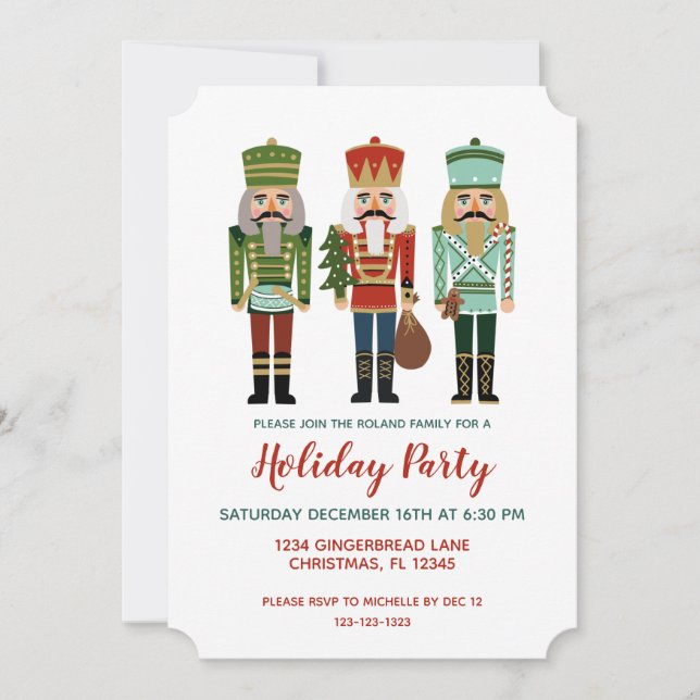 Nutcracker jul Party Inbjudningar (Framsida)