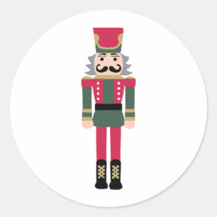 Nutcracker-juldesignen Klassisk rund fästare Runt Klistermärke