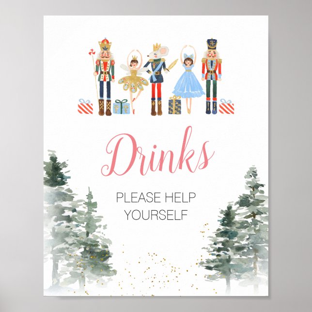 Nutcracker-julens Möhippa Tea Drinks Poster (Framsidan)