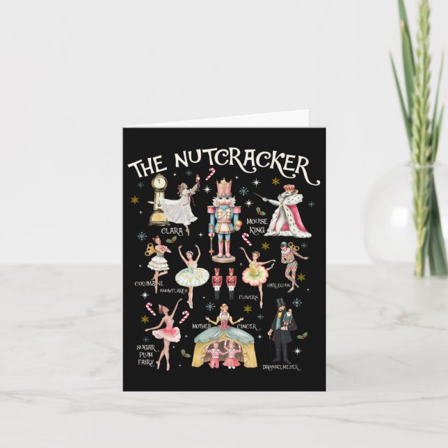 Nutcracker-julfamiljen Julafton Matching Pajamas Kort (Framsida)