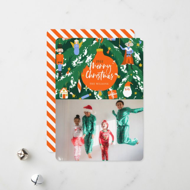 Nutcracker Julgran-fotokort för Helgdag Julkort (Fram/Back In Situ)