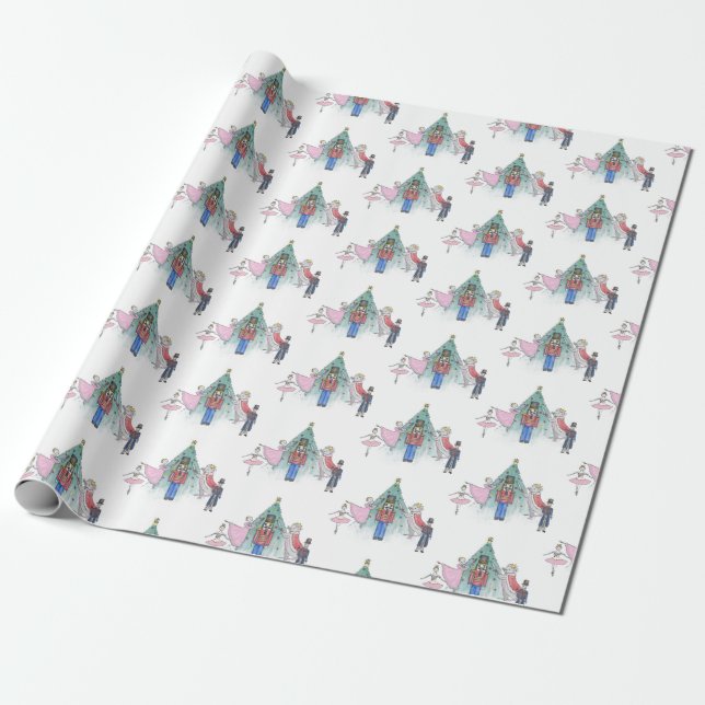 Nutcracker Julgran Wrapping Papper Presentpapper (Utrullad)