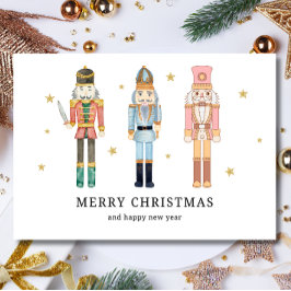 Nutcracker-julkort, minimalistisk jul julkort