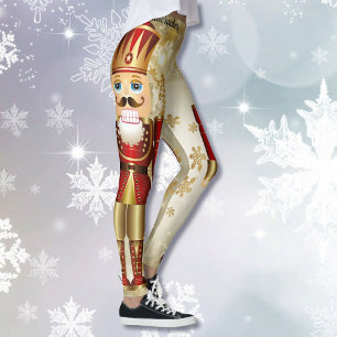 Nutcracker Jullvadsningar Guld Snö Leggings