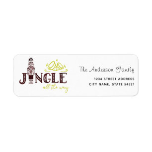 Nutcracker Label Jingle Returadress Etikett