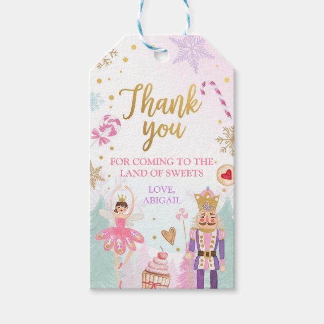 Nutcracker Land of Sweets Girl Favor Tack Presentetikett (Framsidan)